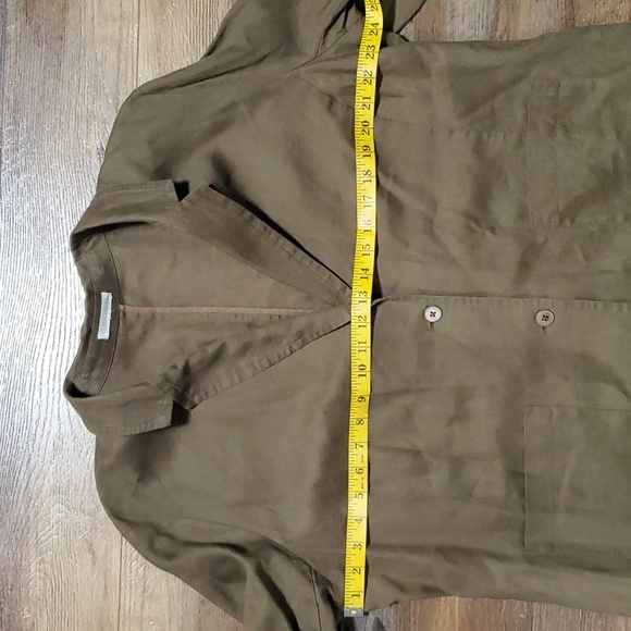 Eileen fisher green brown 2 button linen blazer - Picture 7 of 8